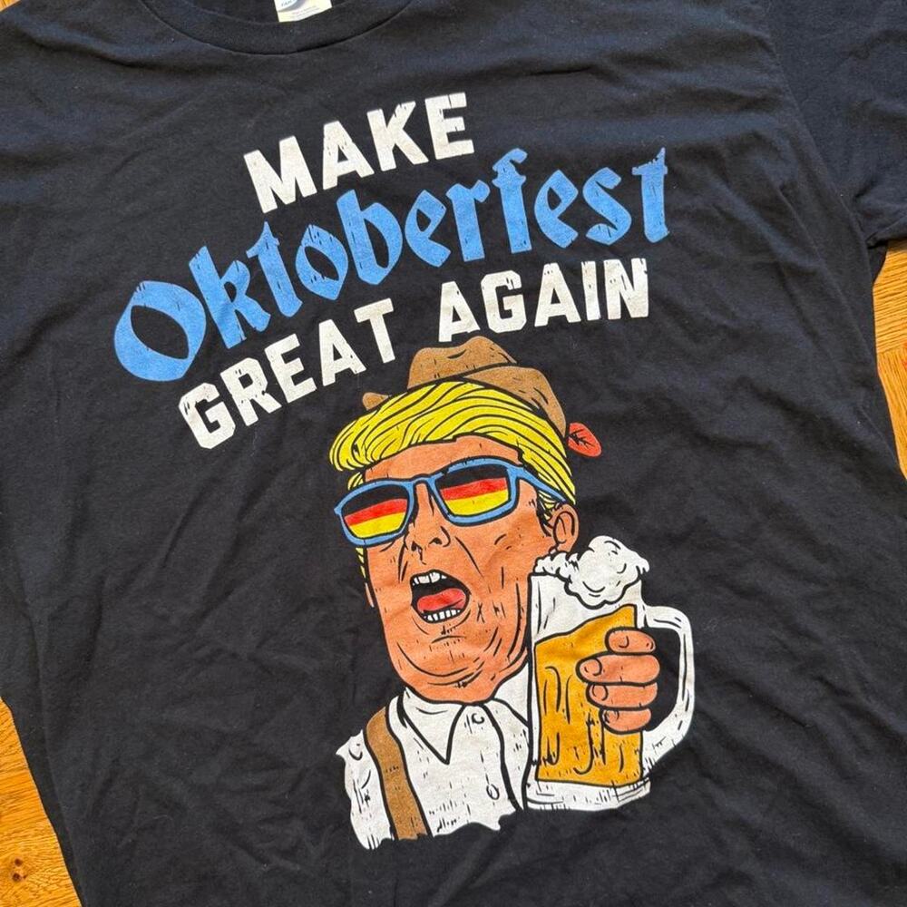 Make Oktoberfest Great Again Donald Trump Beer Graphic T-Shirt Black XL